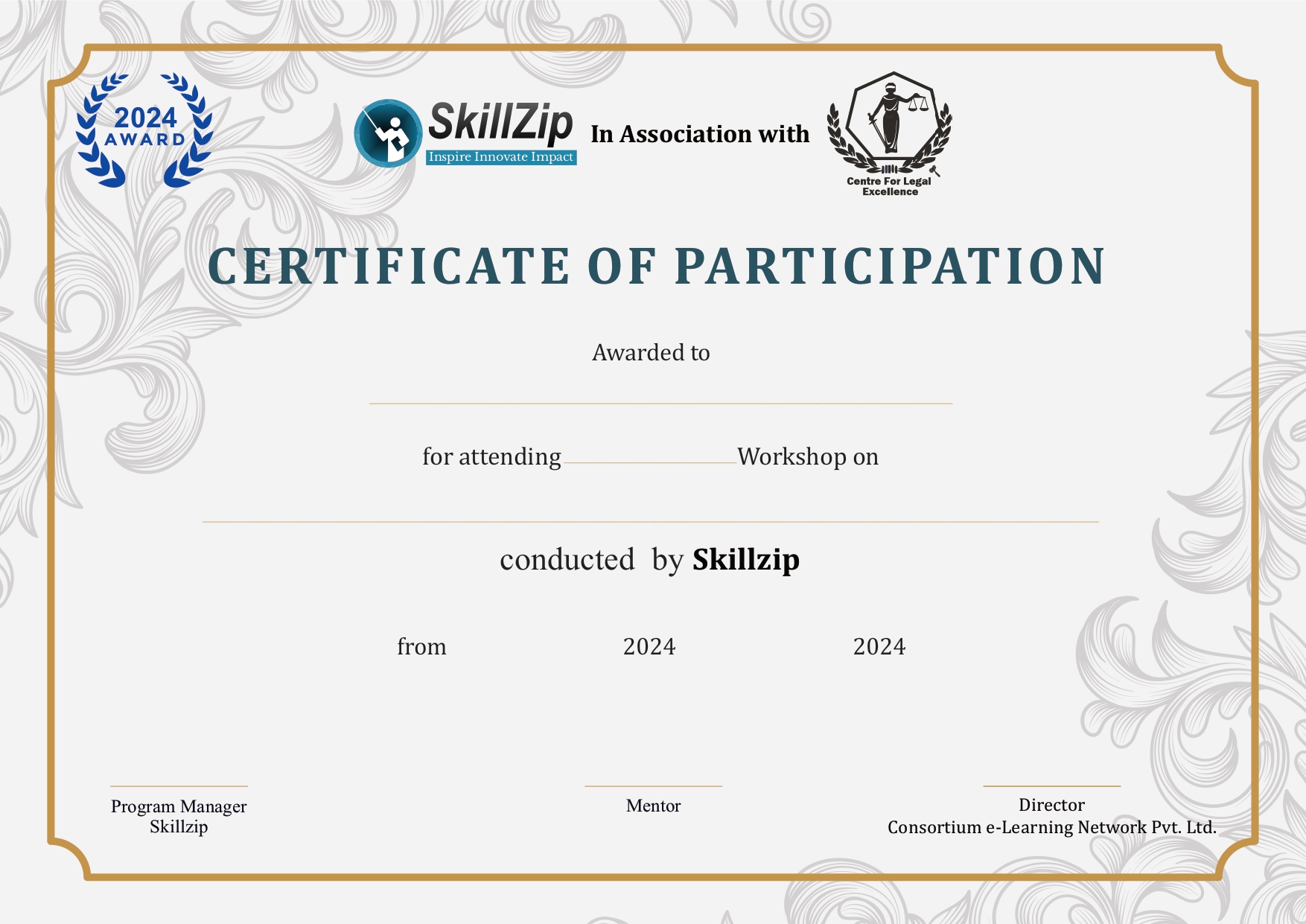 Legal Workshop Certificate