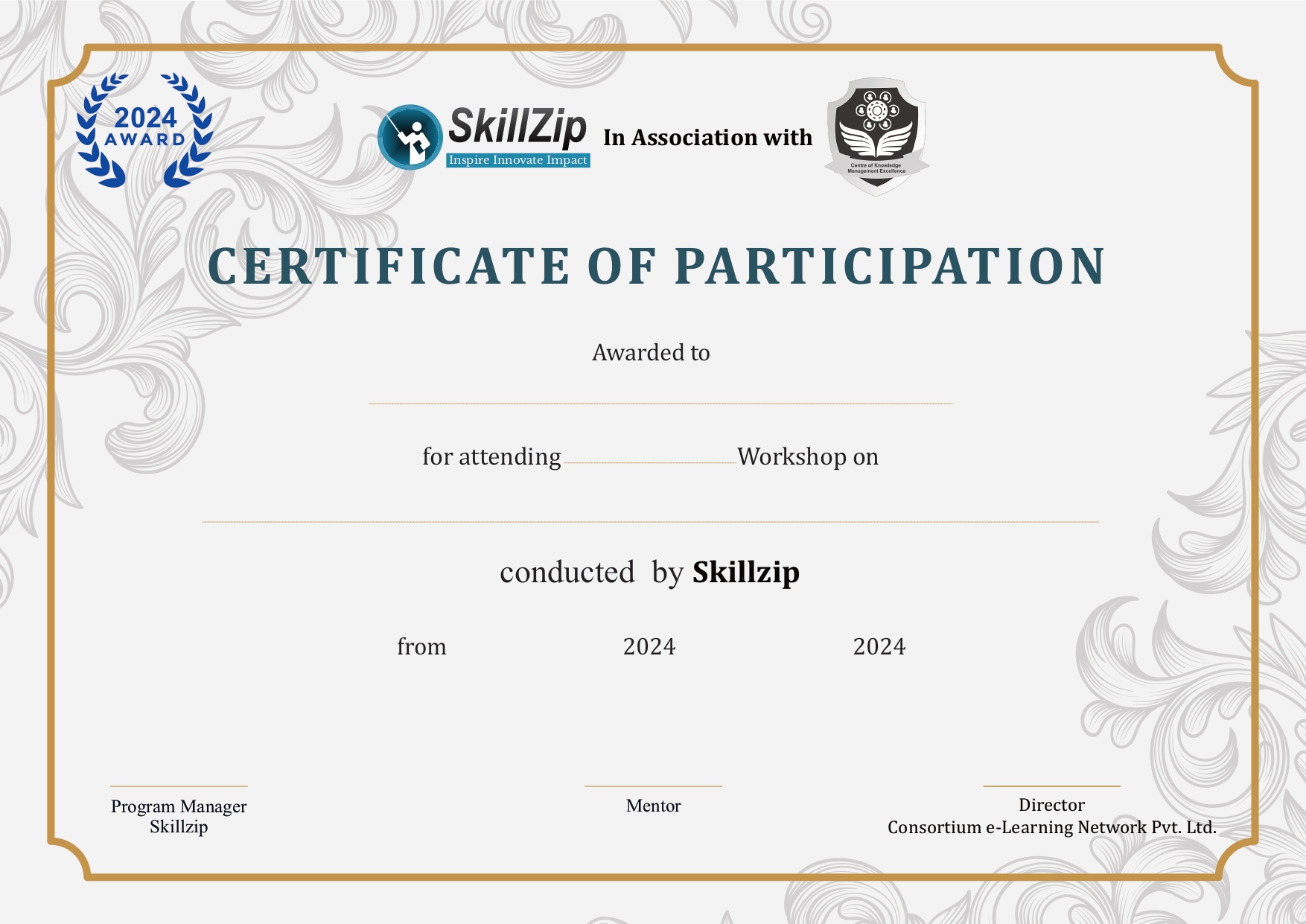 Management Workshop Certificate